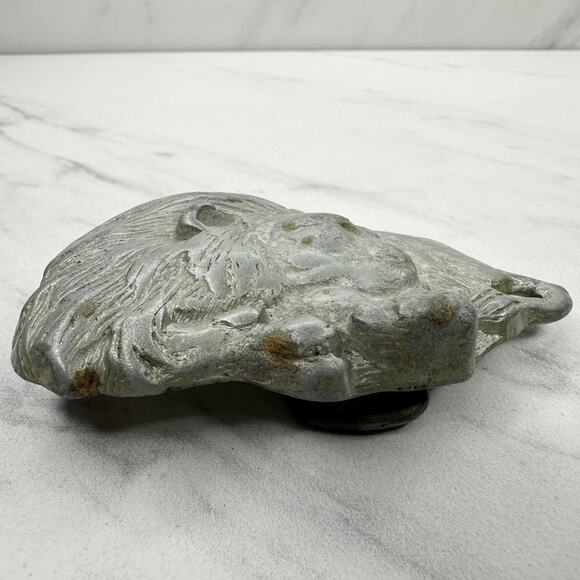 Vintage Silver Tone Sleeping Lion Belt Buckle 3D Cast ✨ - Picture 5 of 8